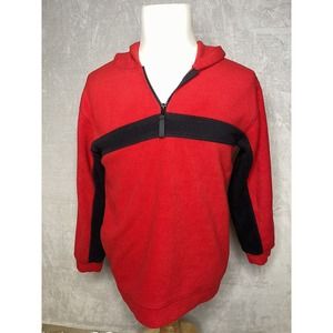 VTG Pro Spirit Sweatshirt Mens X Large Red 1/4 Zip Fleece Stretch Pockets Hooded
